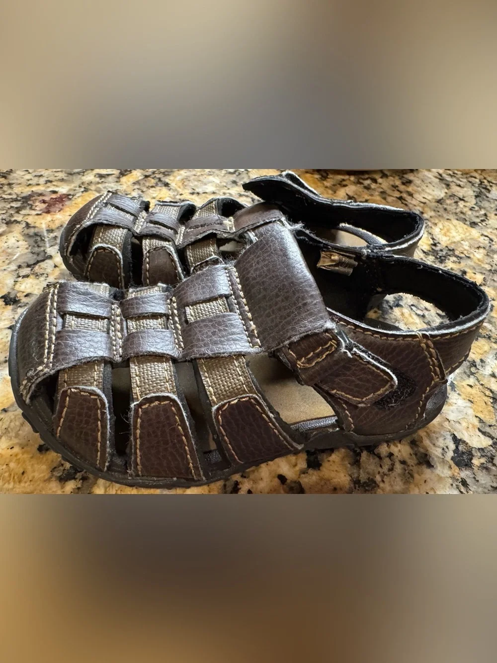 Smartfit Toddler Boys Brown Fisherman Sandals Size 9
